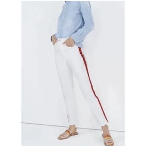 MADEWELL Women Stovepipe Jean Tile White Tuxedo Stovepipe Slim Straight W 35 NWT